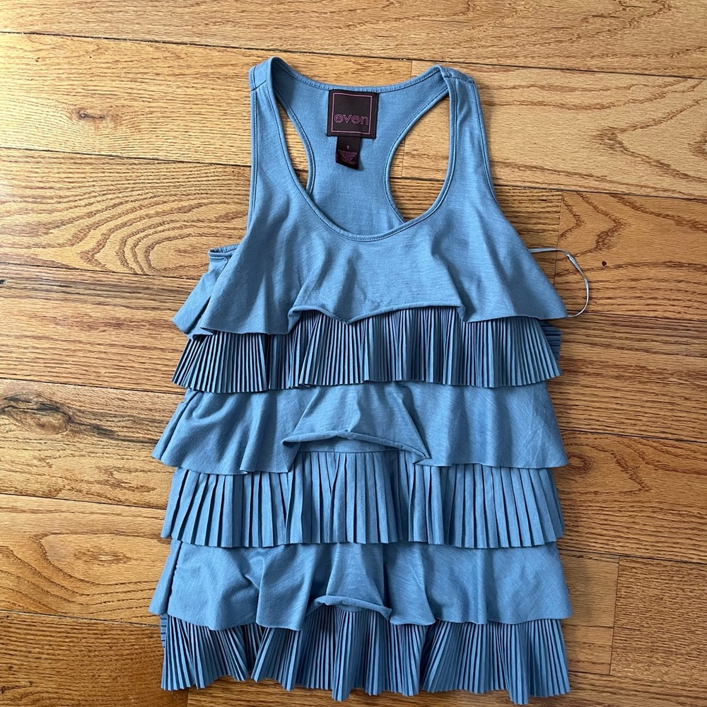 Blue Ruffle Women's Top
